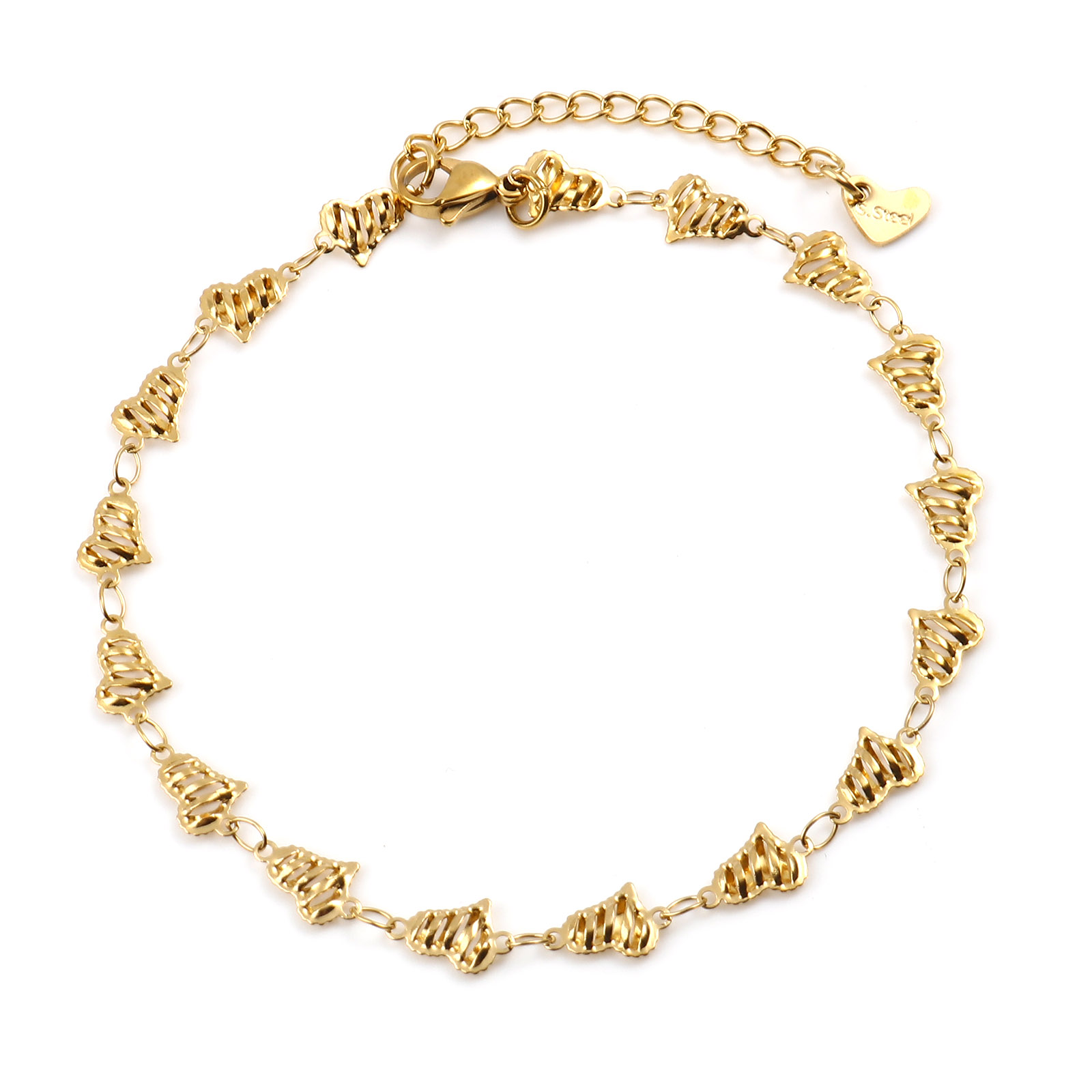 Tobillera de estrella de acero inoxidable para mujer, joyería para el pie, cadena chapada en oro, pulsera, accesorios de de cumpleaños: 08