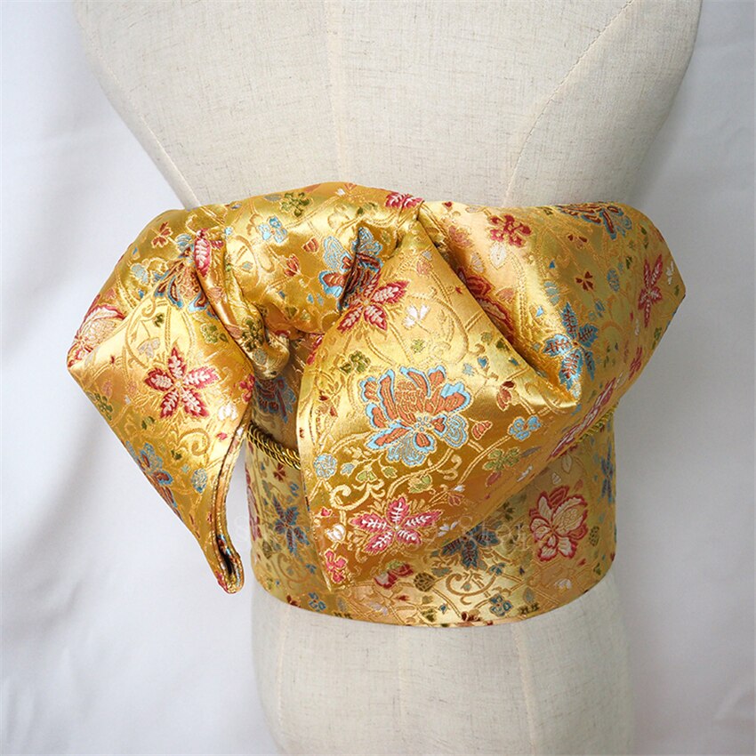 Ceinture Kimono traditionnelle japonaise Yukata Obi, nœud papillon, nœud papillon, Noble, rétro, imprimé Floral, 14 couleurs: Color13