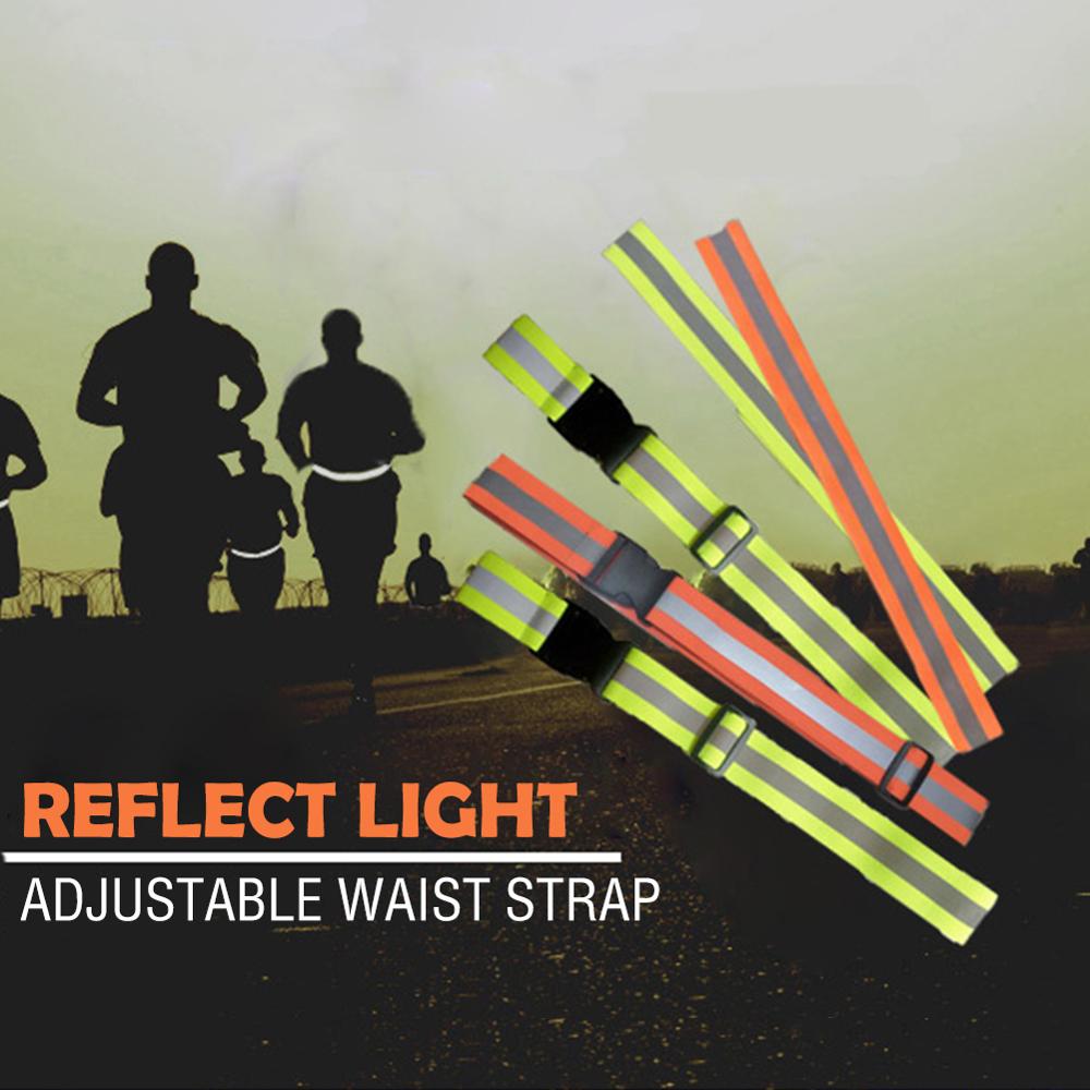 Running High Visible Night Safety Gear Reflective Belts for Kids Men Women Waist Adjustable Elastic Safety Reflective Belt