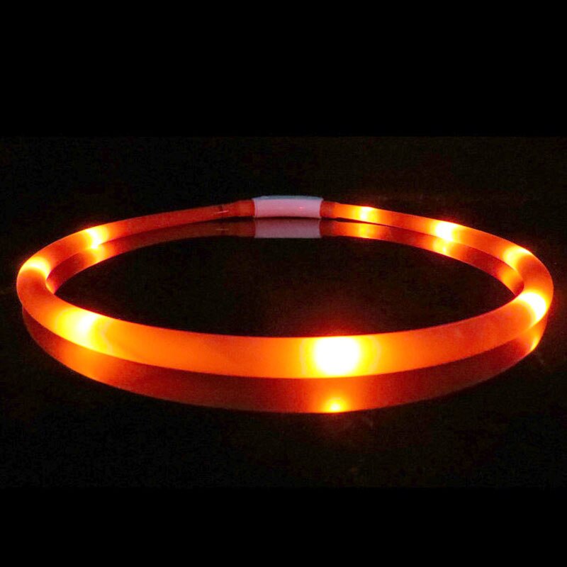 70 Cm Usb Siliconen Huisdieren Levert Led Pet Hond Lichtgevende Halsband Verstelbare Verlichting Glow Honden Leash Nacht Veiligheid Harnas Halsbanden