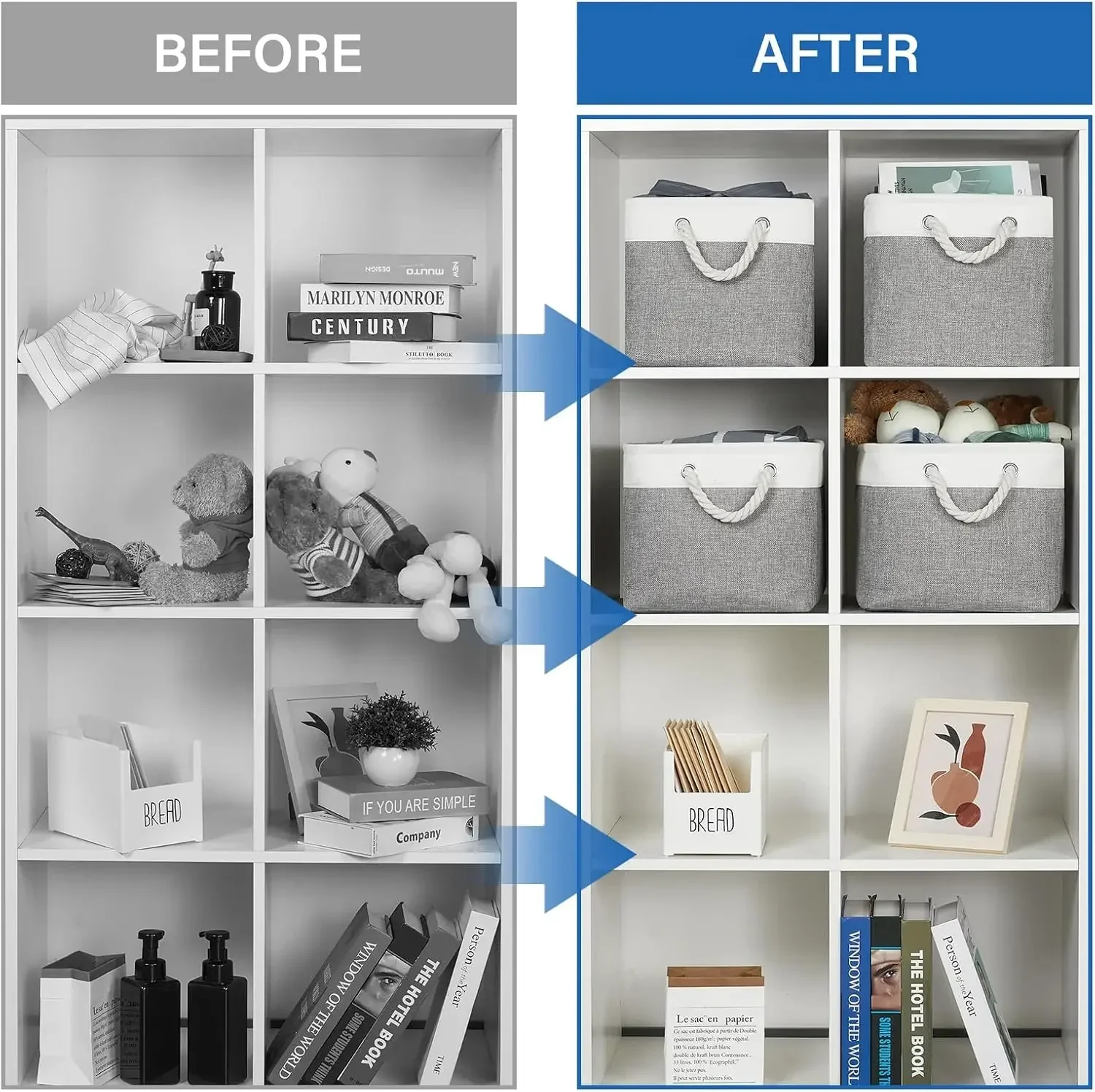 Sortierkorb für Kleinigkeiten, zusammenklappbarer Leinen-Aufbewahrungskorb mit Griff, Kleiderschrank, Aufbewahrungsbox für Babyspielzeug, Socken, Unterwäsche, Kleidung