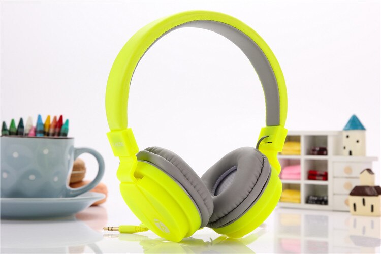 Børn børn piger bedste stereo bas høretelefoner musik øretelefoner headset med mikrofon til iphone xiaomi: Gul