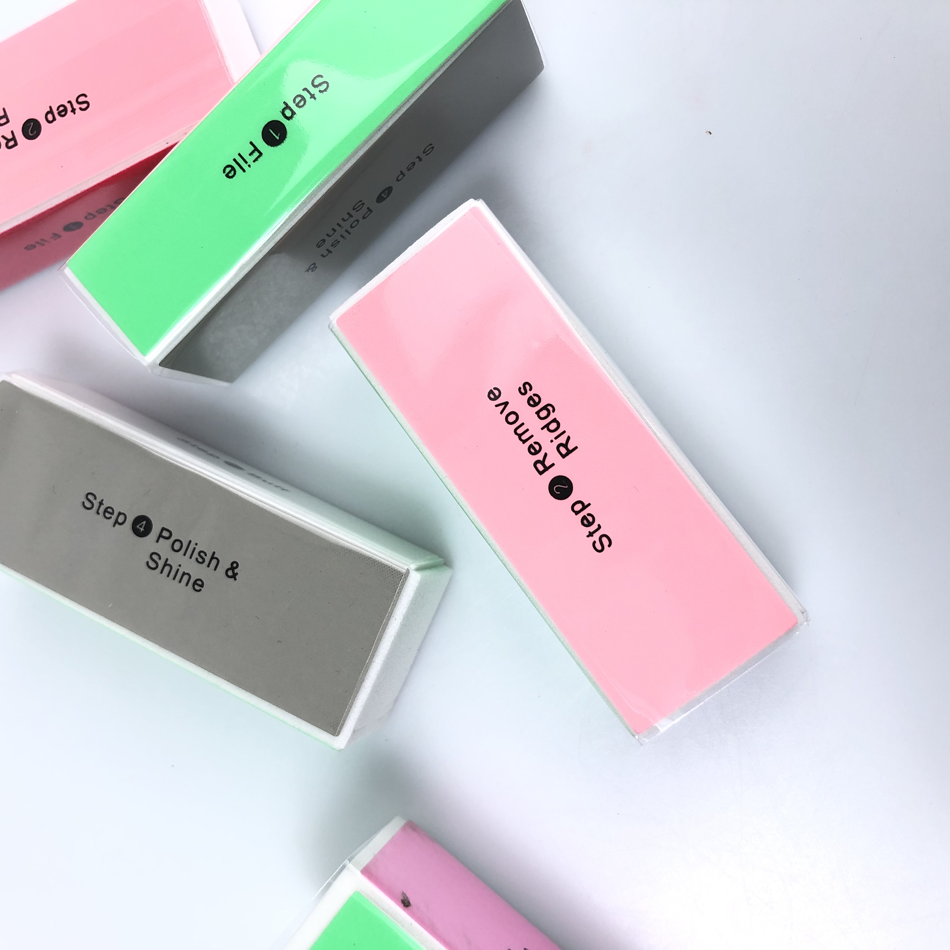 Lima pulidora de 4 pasos para uñas, Lima para uñas, pedicura, cuidado, herramientas de arte de uñas,