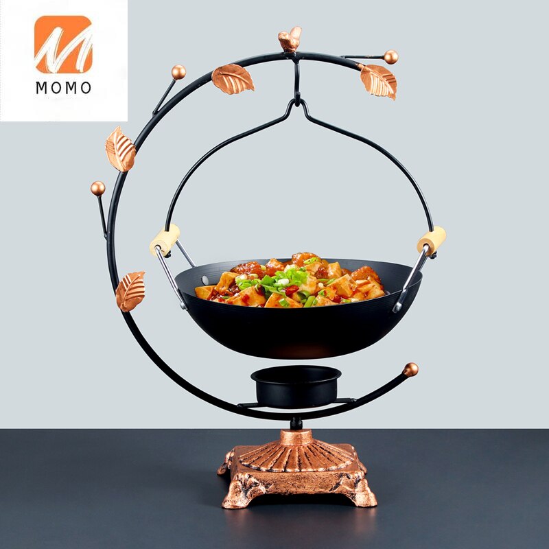 Tableware Special Dish Iron Stewed Pot Set Restaurant Hotel Hanging Pot Commercial Solid Alcohol Heating Furnace