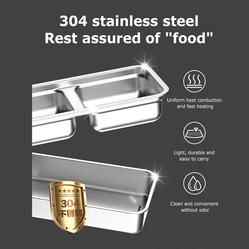 Electric Heated Lunch Box Portable Bento Box Fast Heating Bento Box 1/2 Layer Food Storage Container For Student Office Worker