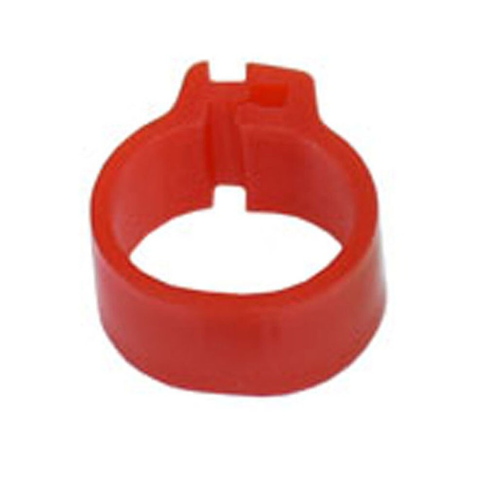 100 Stück Vogel-Fußringe, Innendurchmesser 10 mm, Breite 7 mm, Kunststoff-Clip-Ring, Taube, Taube, Wachtel, Fußring, Bauernhoftier-Träger: Rot