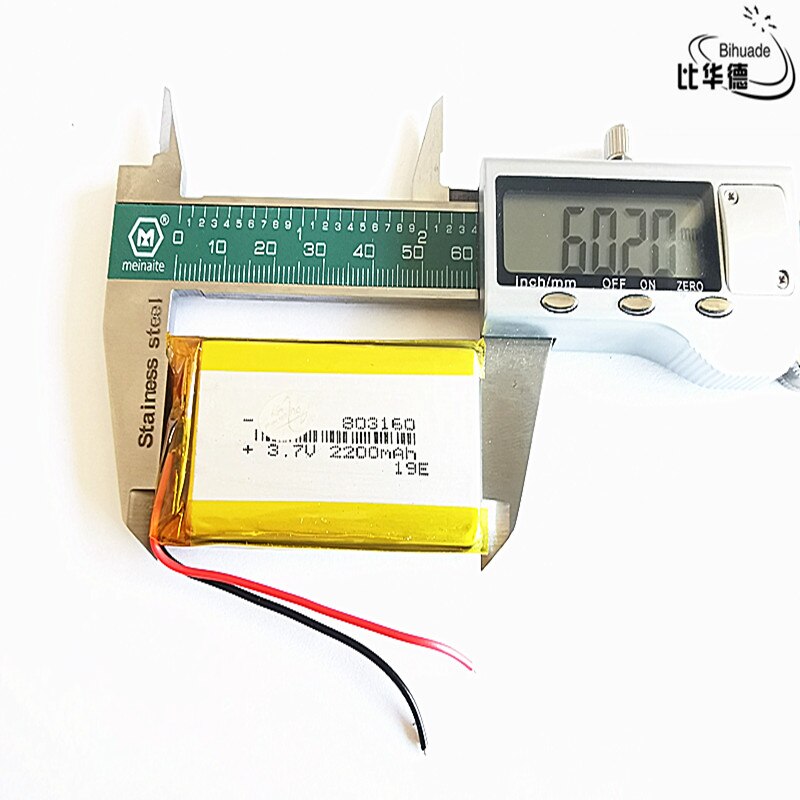 Litre batterie d'énergie bonne 3.7 V, 2200mAH 803160 polymère lithium ion/Li-ion batterie pour tablette pc banque, GPS, mp3, mp4