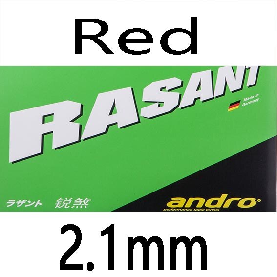 Andro rasant-puistjes in tafeltennisrubber, pingpongspons, tafeltennis: Rood 2.1mm