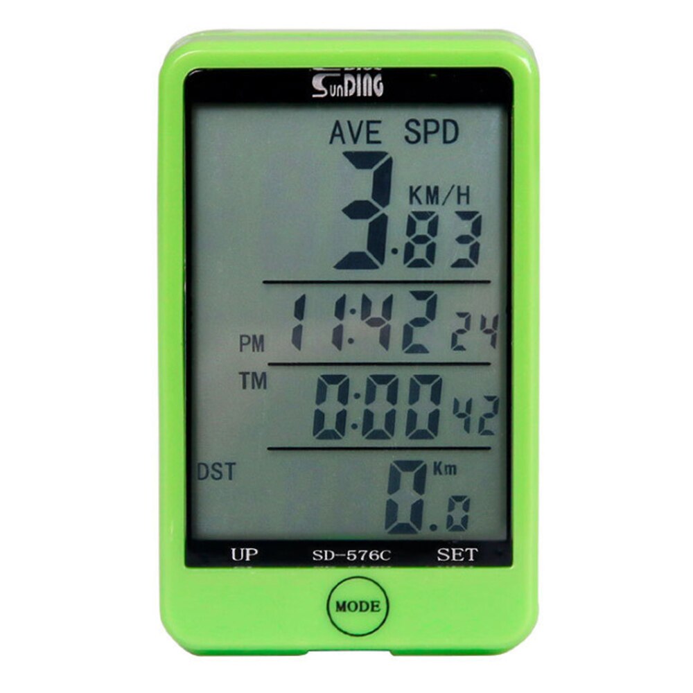 SUNDING Wireless Bike Computer Waterproof Mode Touch Bike Computer Speedometer Backlit SD-576C For Road Bike MTB Touring Bike: Green Wired