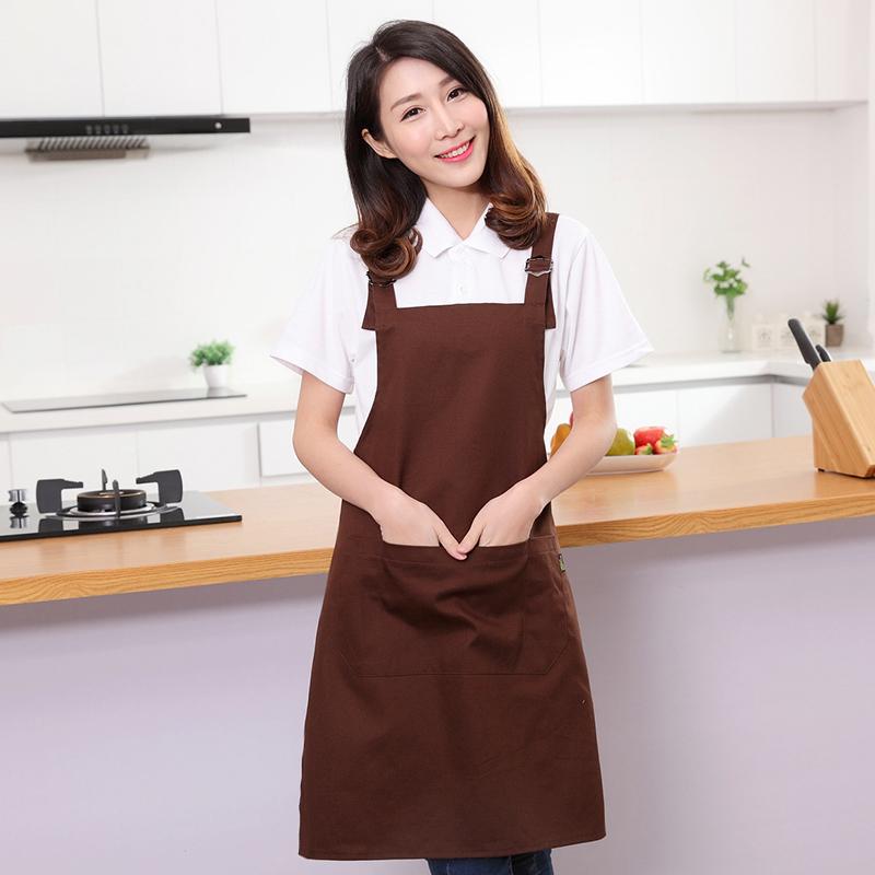 Waterproof apron kitchen cafe milk tea Nail Art shop Cotton aprons men and women chef Waiter Restaurant Overalls aprons: Coffee