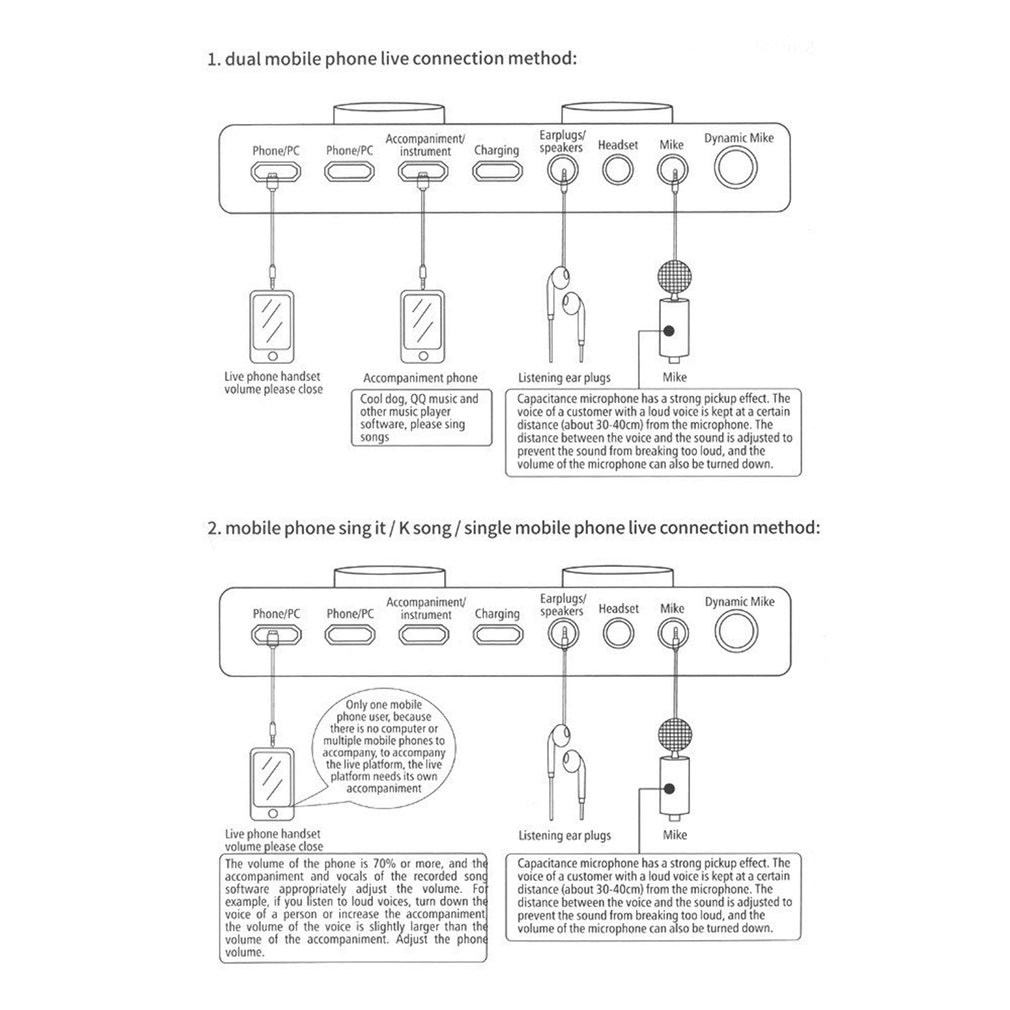 V8 Full Set Of Voice Recorder Computer Anchor Microphone Live Broadcast Equipment Portable Sound Card Set