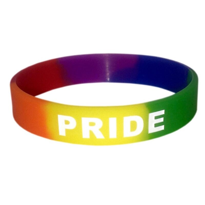 18 soorten Unisex LGBT Rainbow Letters Sport Zes-Kleur Gay Lesbische Trots Siliconen Rubber Polsbandje Armband Party Parade: G