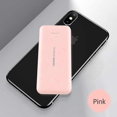 USAMS 5000mah Power Bank Mini External Battery Powerbank Ultra-thin fast charging pover bank for iPhone Samsung Huawei Xiaomi LG