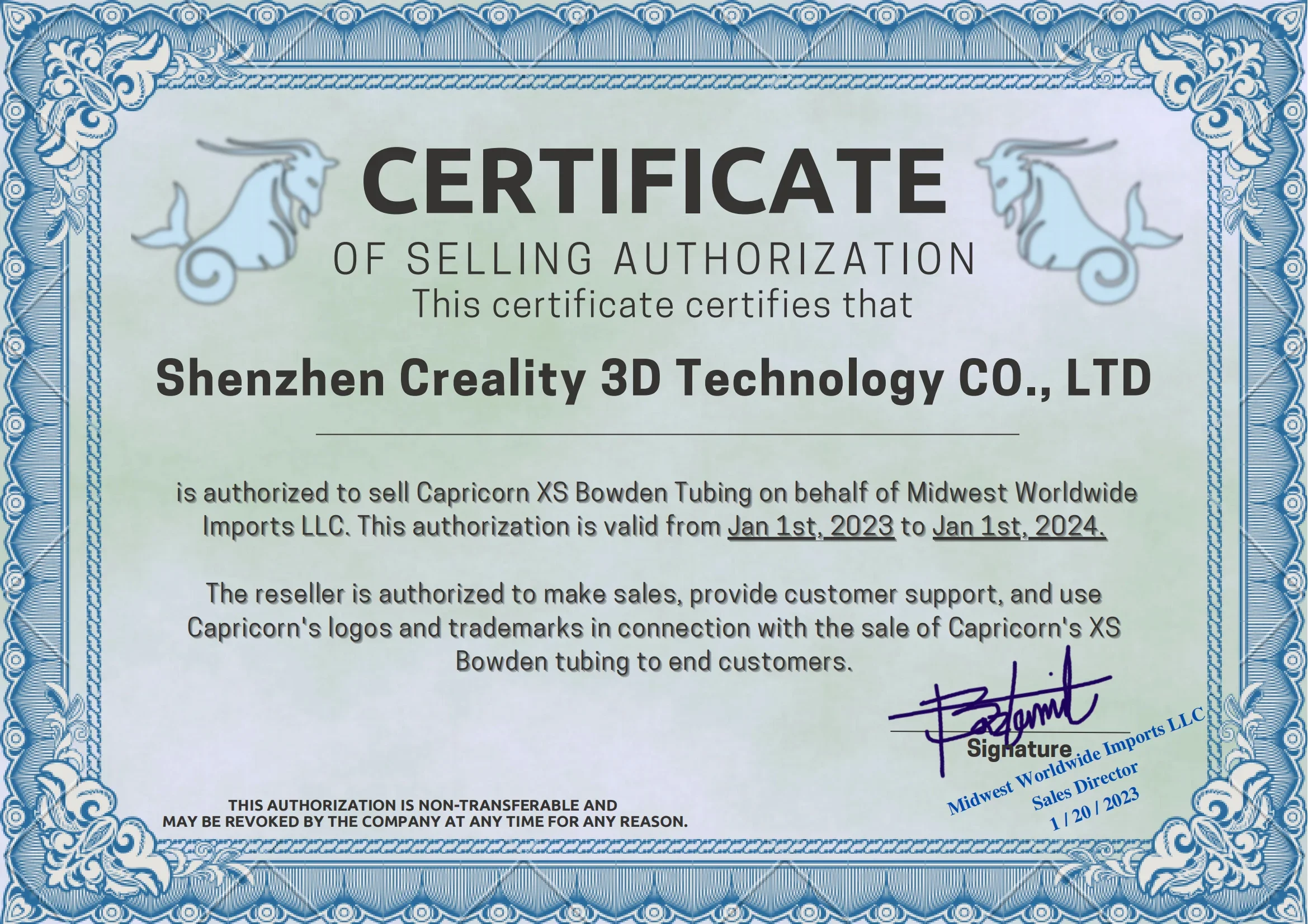 CREALITY für Capricorn Bowden PTFE-Schlauch, blau, 1 m/1,2 m/2 m, 3D-Drucker-Teile für 1,75 mm Filament, Prämie-PTFE-Harz für Ender 3 V2