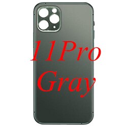 Carcasa de repuesto de cristal trasero con orificio grande para iPhone 11 11Pro 11Pro Max carcasas y marcos para teléfonos móviles: 11Pro Gray
