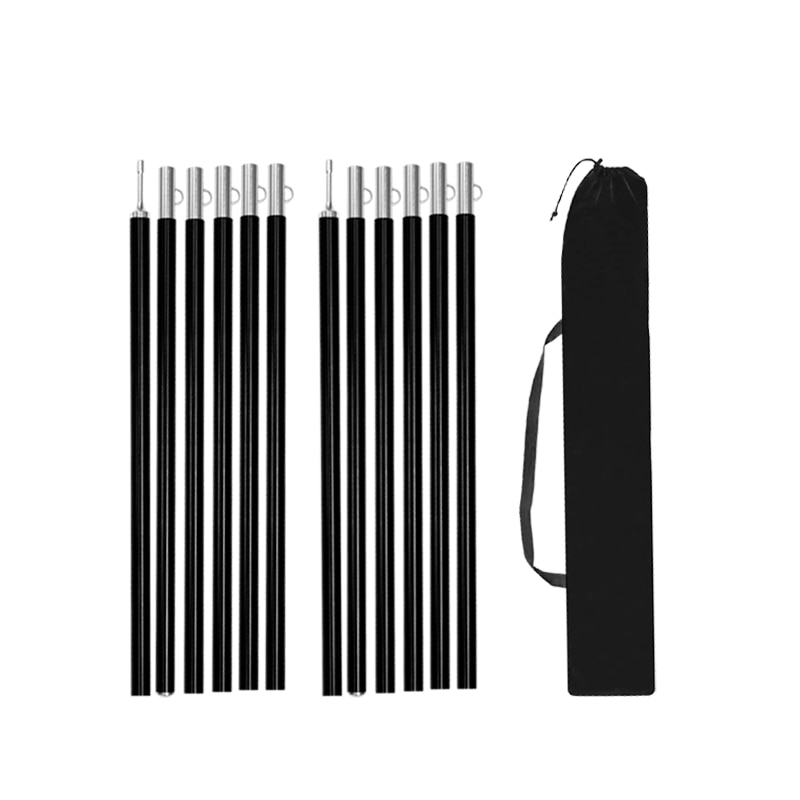 Ultralight Tarp Poles Outdoor Camping Tent Rods Adjustable Aluminium Tarp Awning Racks Canopy Pole Replacement for Hiking Travel: without lamp holder