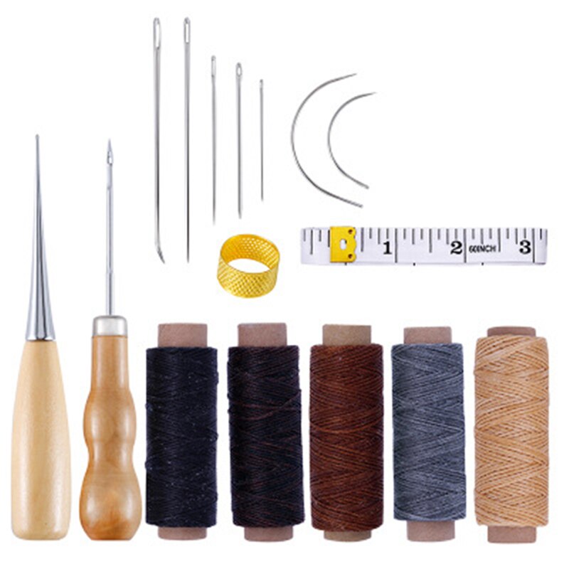 DIY Leather Craft Tools Kit Hand Sewing Stitching Punch Carving Work Set Accessories: Style 8