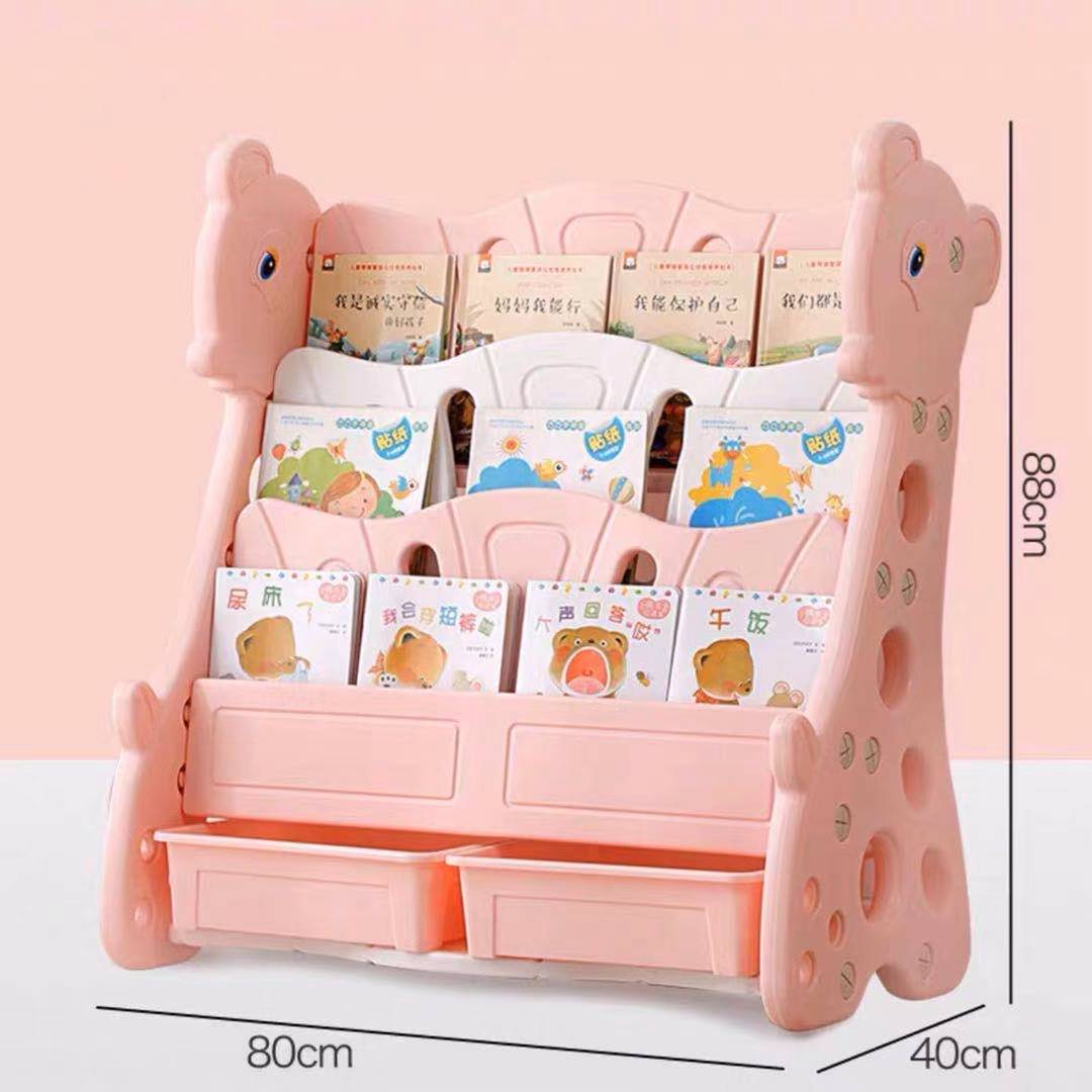 Children's Bookshelf книжная полка Storage Shelf Baby Bookcase Shelving Household Primary School Picture Book Shelves Simple: Light Grey