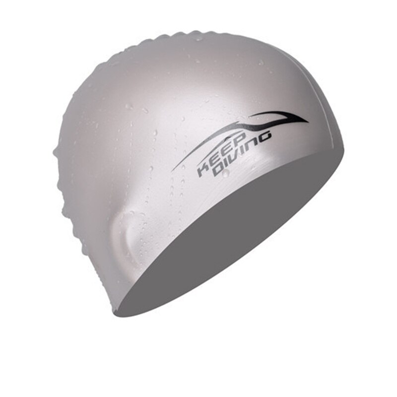 100%  silikon badmössa för kvinnor män barn barn långt hår kiseldioxid huva ultratunn hatt skyddar öronen vattentät