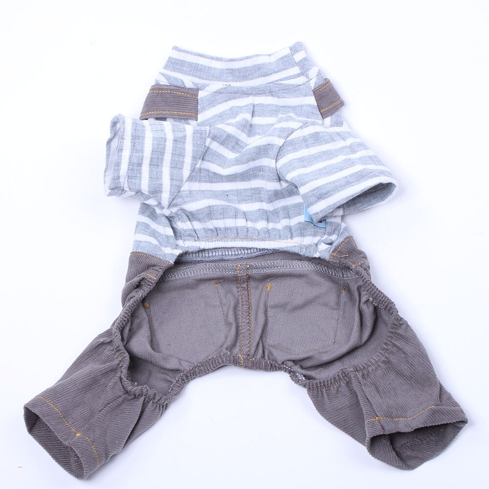 Mono a rayas para perro y mascota, vestido con de mono, cachorro de gato para peleles, pantalones de camisa, ropa Apperal para Primavera/otoño
