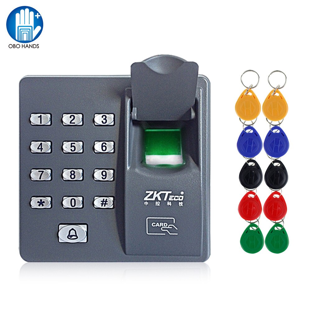 Fingerprint Access Control System RFID Keypad Biometric Finger print Card Reader Access Controller + 10pcs EM4100 keyfobs