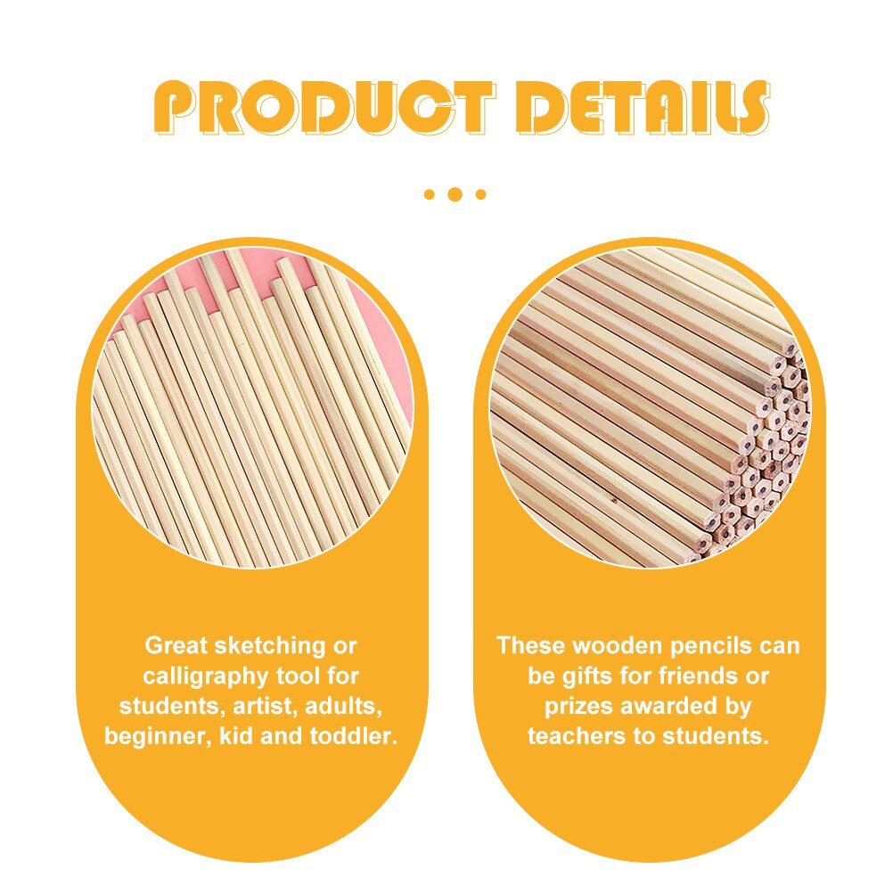 50pcs Toddler Wooden Pencils Children Painting Triangular Wooden Pencils