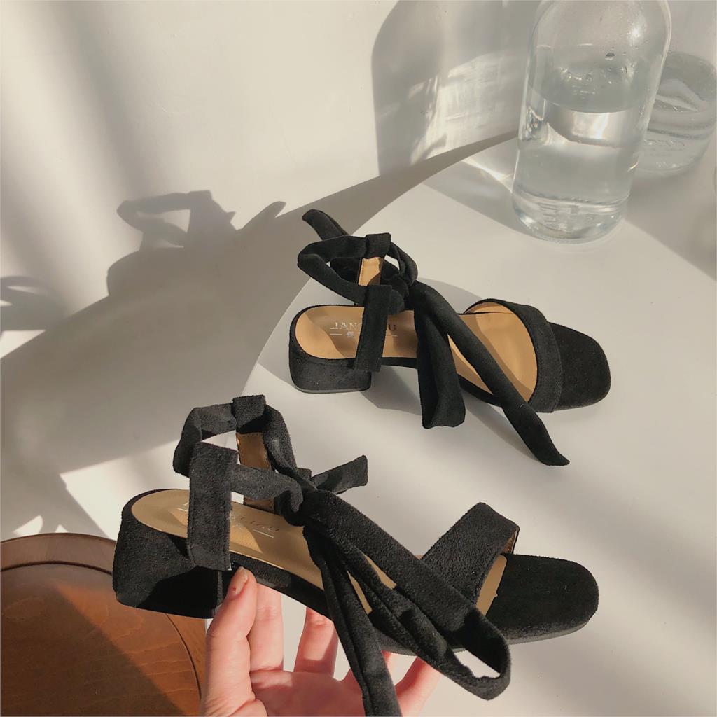 Roman Sandals Female Trials The Summer Thick With Women's Shoes: black / 5