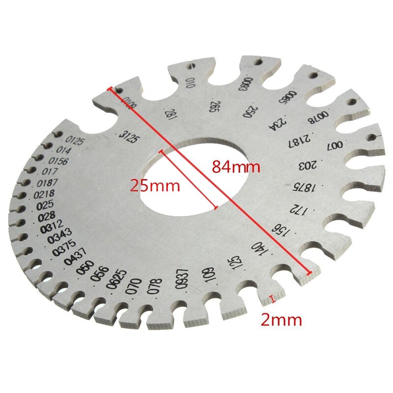 Edelstahl-Drahtlehre Rund – Doppelseitiger AWG/SWG-Messer Für Drahtdurchmesser, 8,4 Cm, Praktisch Für Werkstatt & Hobby