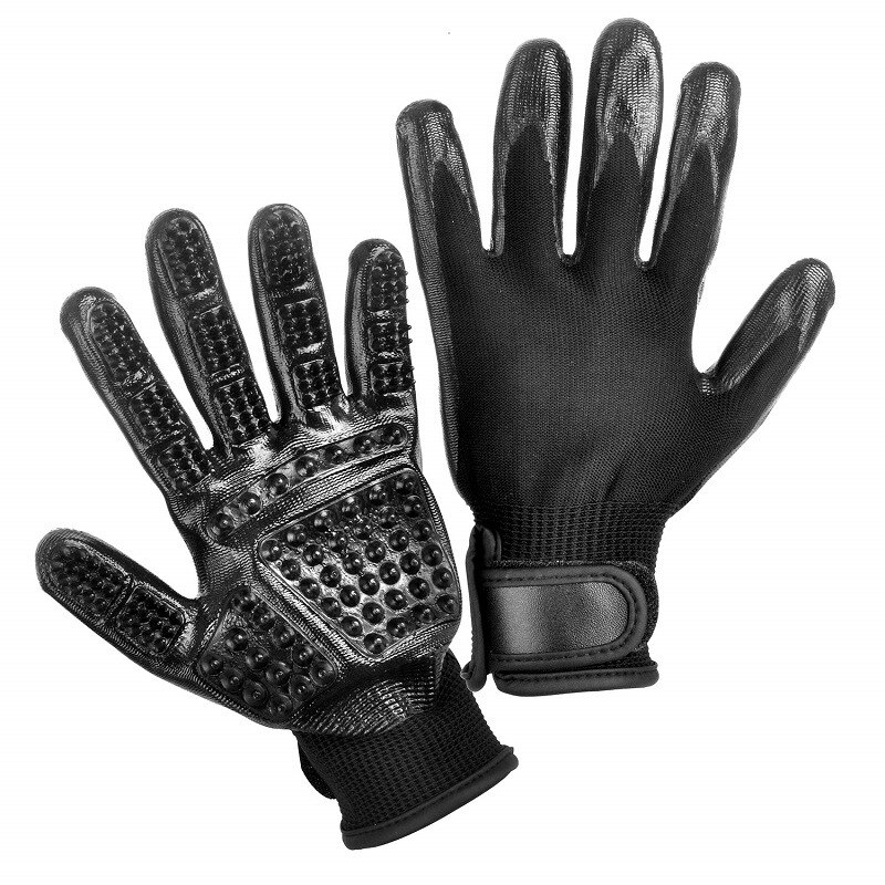 Gant pour animaux de compagnie chat Gog toilettage plus épais cheveux dégraissage brosse gants chiens peigne pour chats bain propre Massage brosse épilante: black