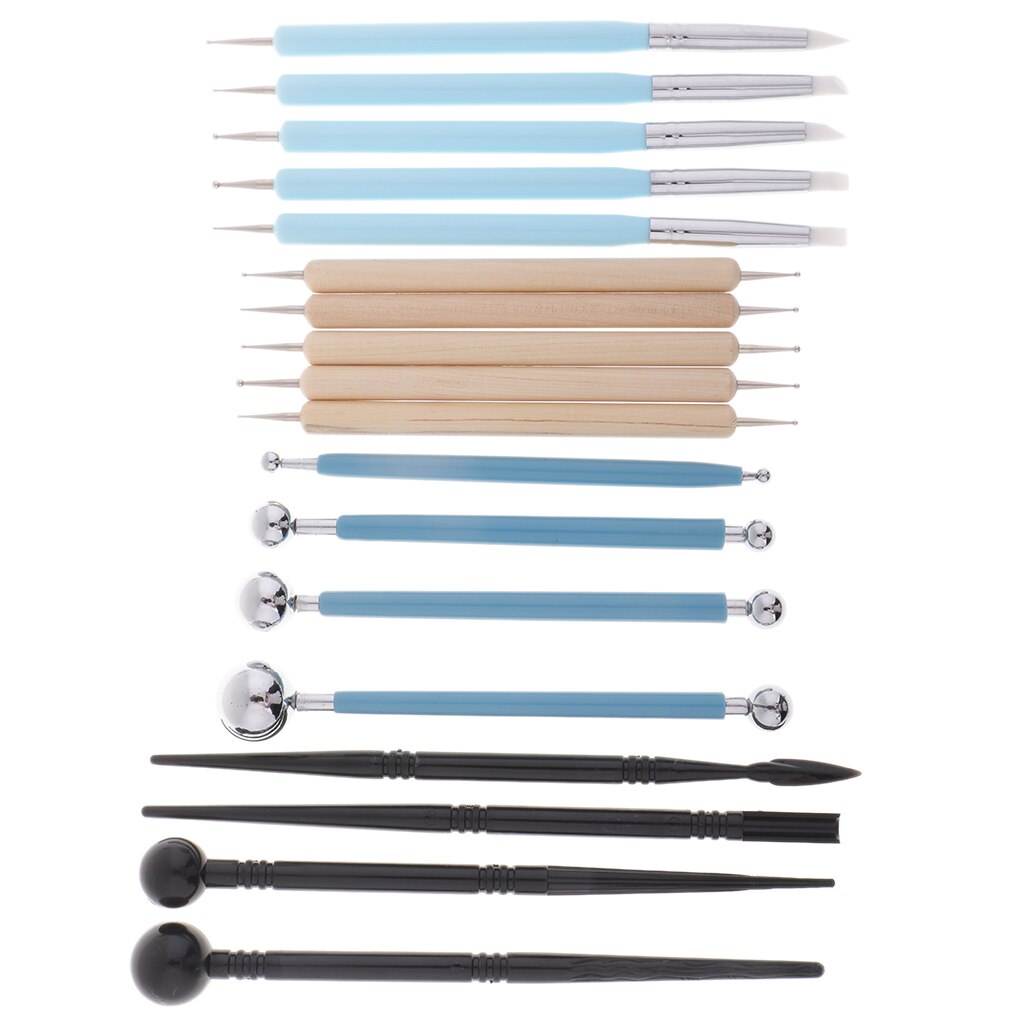 18 piezas de utensilios de arcilla polimérica, herramientas de escultura de arcilla para modelado, Kits para cerámica