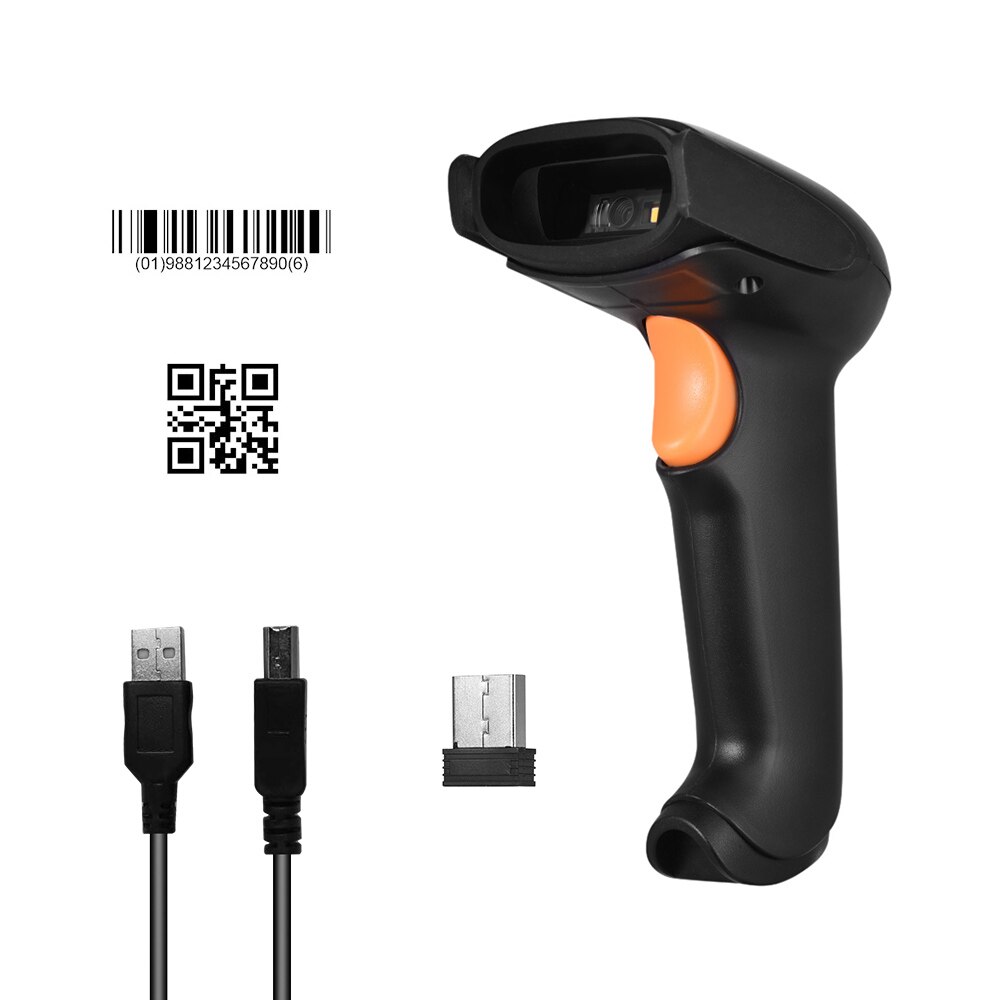 Aibplush USB 2.4G Scanner di codici a barre Scanner di codici a barre portatile Wireless 1D 2D QR Code Scanner lettore di codici a barre scansione di immagini CMOS