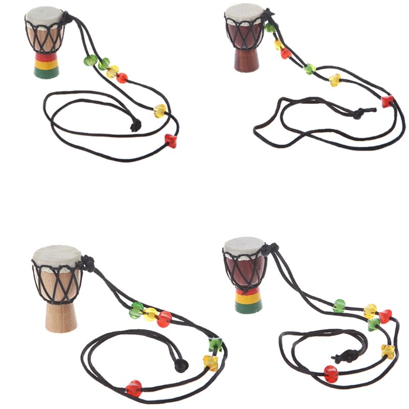 Jambe-Mini tambor de mano africano de percusión Djembe, baterista clásico de madera, Bongo