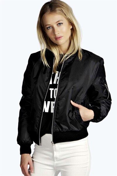 Dames windjack herfstjassen lange mouwen basic jassen bomber dunne damesjas damesjassen bovenkleding: Zwart / Xl