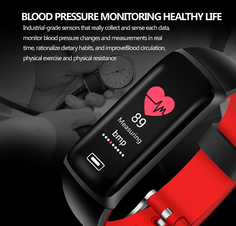 Smartwatch SHELI IP67 Wodoodporny - Ciśnienie Krwi, Tętno, Krokomierz Sportowa Opaska