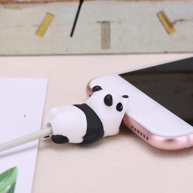 Data Cable Protection Sleeve Cable Winder Cute Animal Bite Cable Protector For iPhone Panda Bites Doll Model Holder Cable Winder