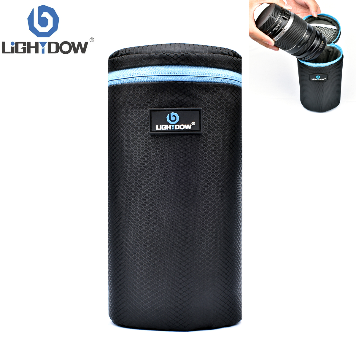 Lightdow Waterproof Camera Lens Bag DSLR Soft Protector Pouch Carry Case S M L XL for Lens