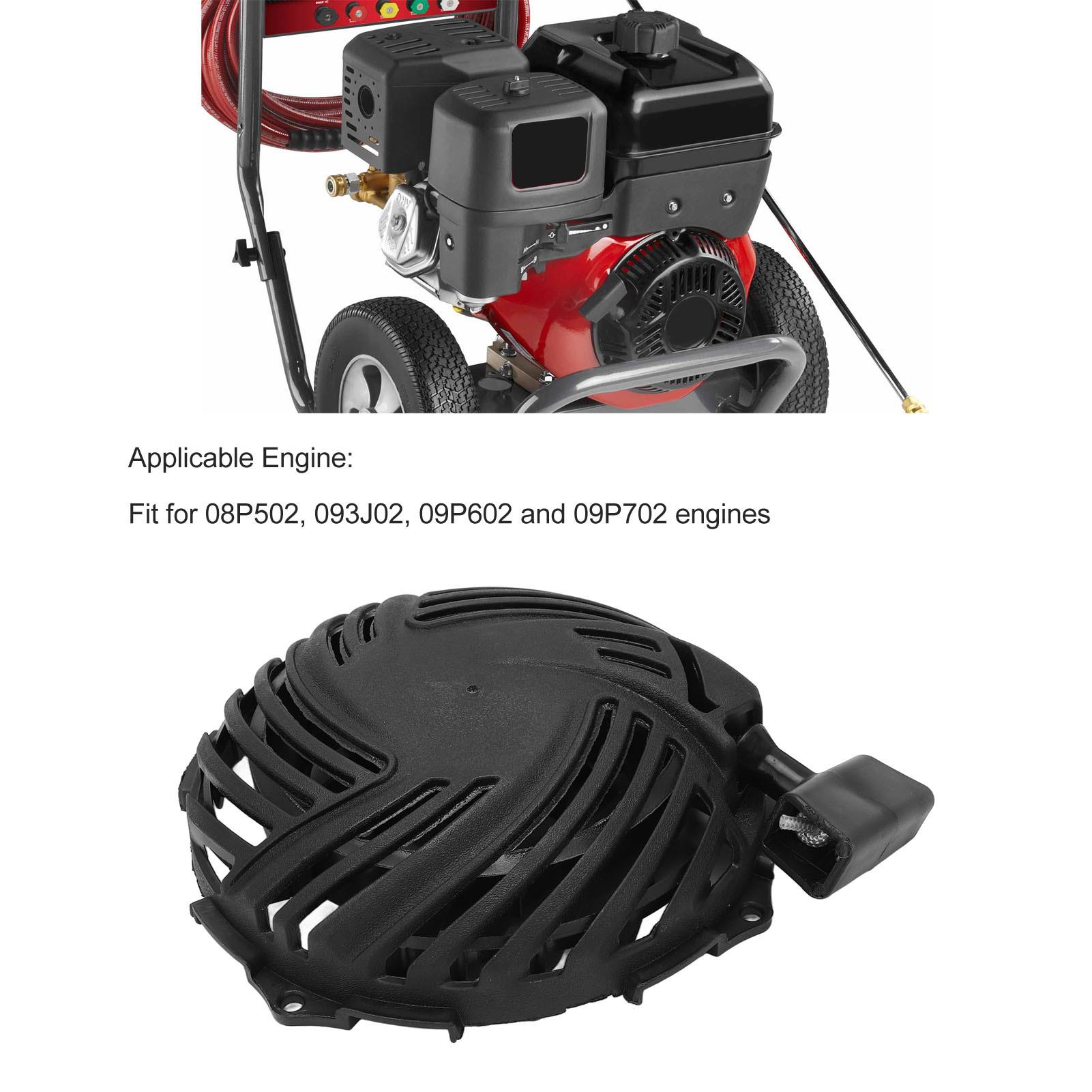 Pull Start Rewind Starter, qualidade OE preta, peças profissionais do cortador de grama para 08p502, 093J02, 09P602, 09P702 motores, 593959