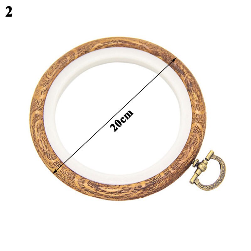 Wood Grain Cross Stitch Tool Wood Grain Round Octagon Rectangle Embroidery Hoop Cross Stitch Tool DIY Hoop Embroidery Circle: 20cm