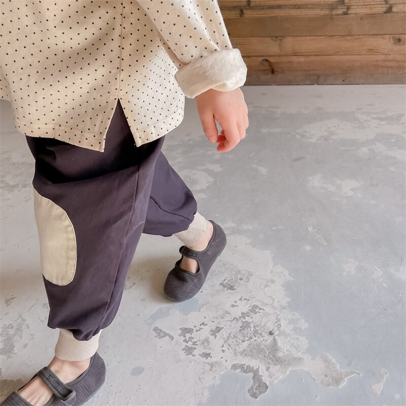 Pantaloni casual allentati in cotone per bambina