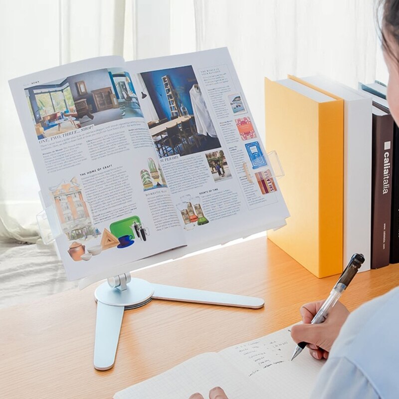 2022 Adjustable Height and Angle Ergonomic Book Holder Reading Textbook Stand for Big Heavy Books Studying Aluminum Alloy