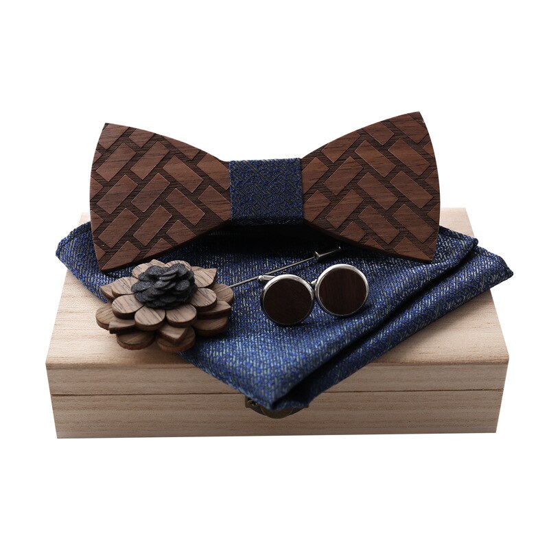 Houten vlinderdas voor heren, unisex, uitgehold, gesneden, retro stropdassen, verstelbare band, vintage vlinderdas: M3307-a1