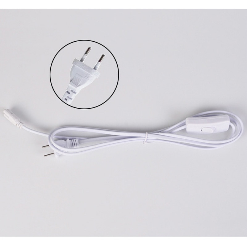 1.8M EU US Plug T5 T8 Tube 3 pin Wires Connecting Cable Connector with Switch for T5 T8 Integrated Led Tubes Lamps Lights