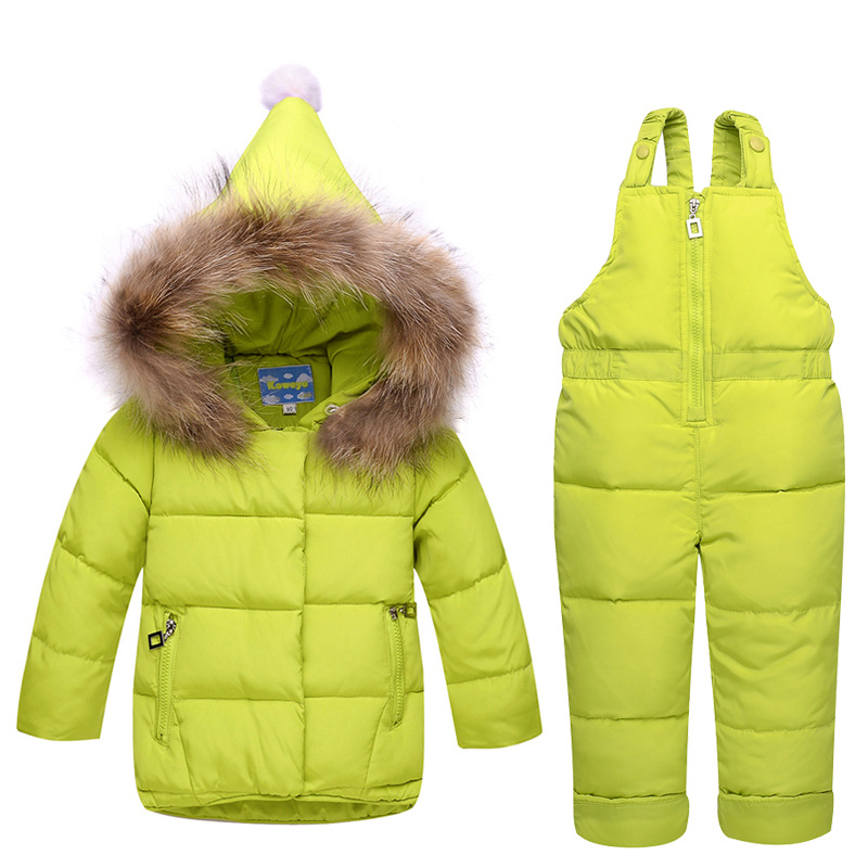 Manteau d'hiver russe pour bébé, veste à capuche, costume de neige en duvet de canard, ensembles de tenues pour filles, vêtements de neige,