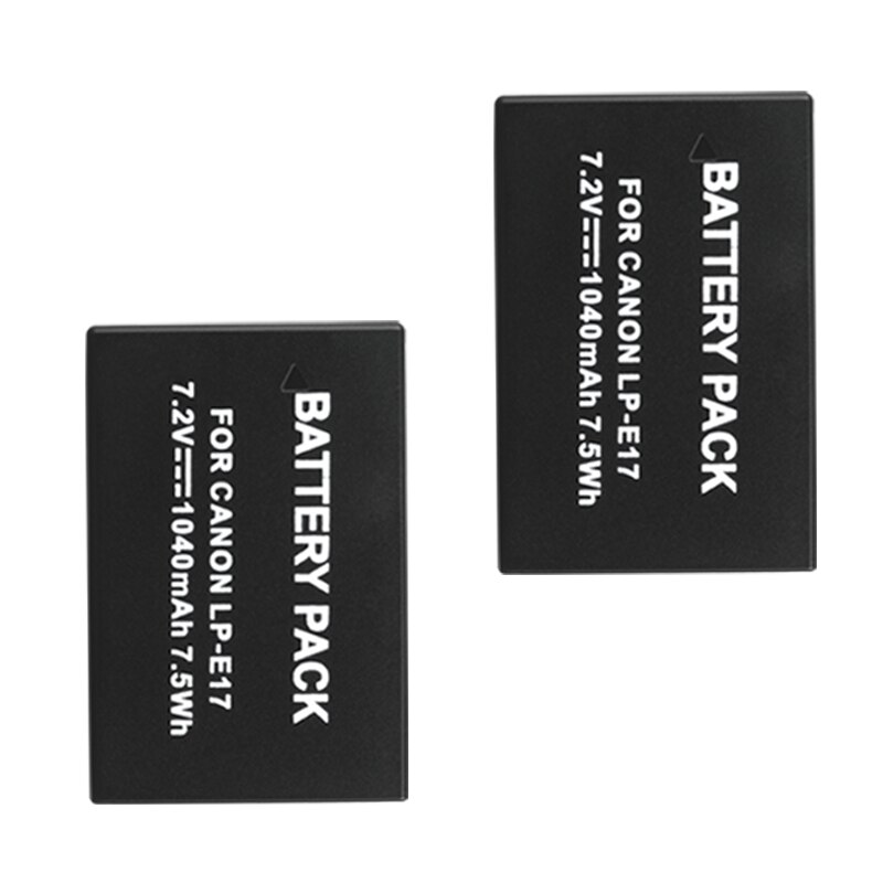 LP-E17 para Canon EOS M3 M6 T6i T6s 750D 760D 200D 800D 8000D Kiss X8i baterías de la Cámara 1040mah LP E17 LPE17 E17: 2Battery