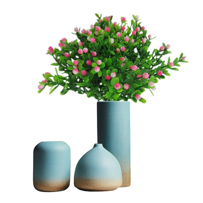 Green Artificial Flower Simulation Milan Small Bouquet Plastic Plant Flowers For Wedding Home Office Party Decoration Art
