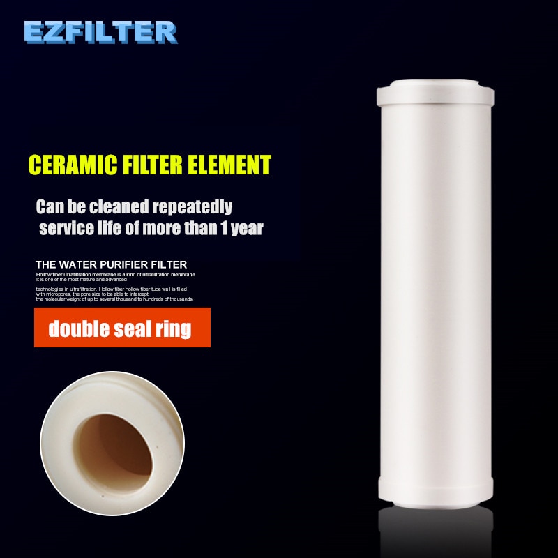 filtro de agua de cerámica de 10 pulgadas se puede limpiar cartucho de filtro de cerámica plana repetida para purificación de agua partes del filtro