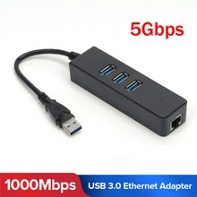 3 Poorten Usb 3.0 Gigabit Ethernet Lan RJ45 Netwerk Adapter Hub 1000Mbps Pc Black 3 Poort USB3.0 Ethernet adapter 3E04