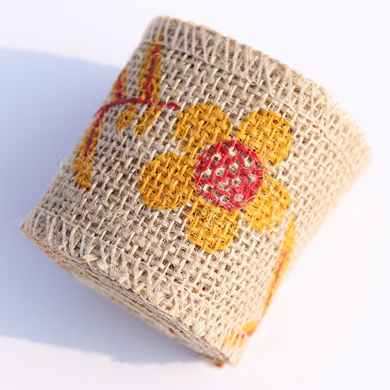 2 yards / rulle 60 mmdiy bomull och linne band handgjord jul bröllop klass hantverk spetsrulle utskrift band säckväv rulle