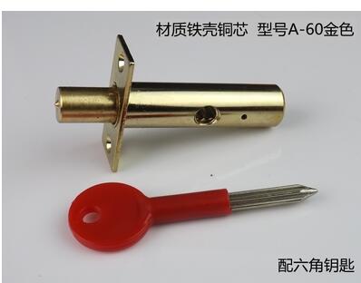 Stainless Steel Pipe Lock Invisible Mortise Door Lock Fire Door Escape Aisle Furniture Hardware Accessories: A-60        gold