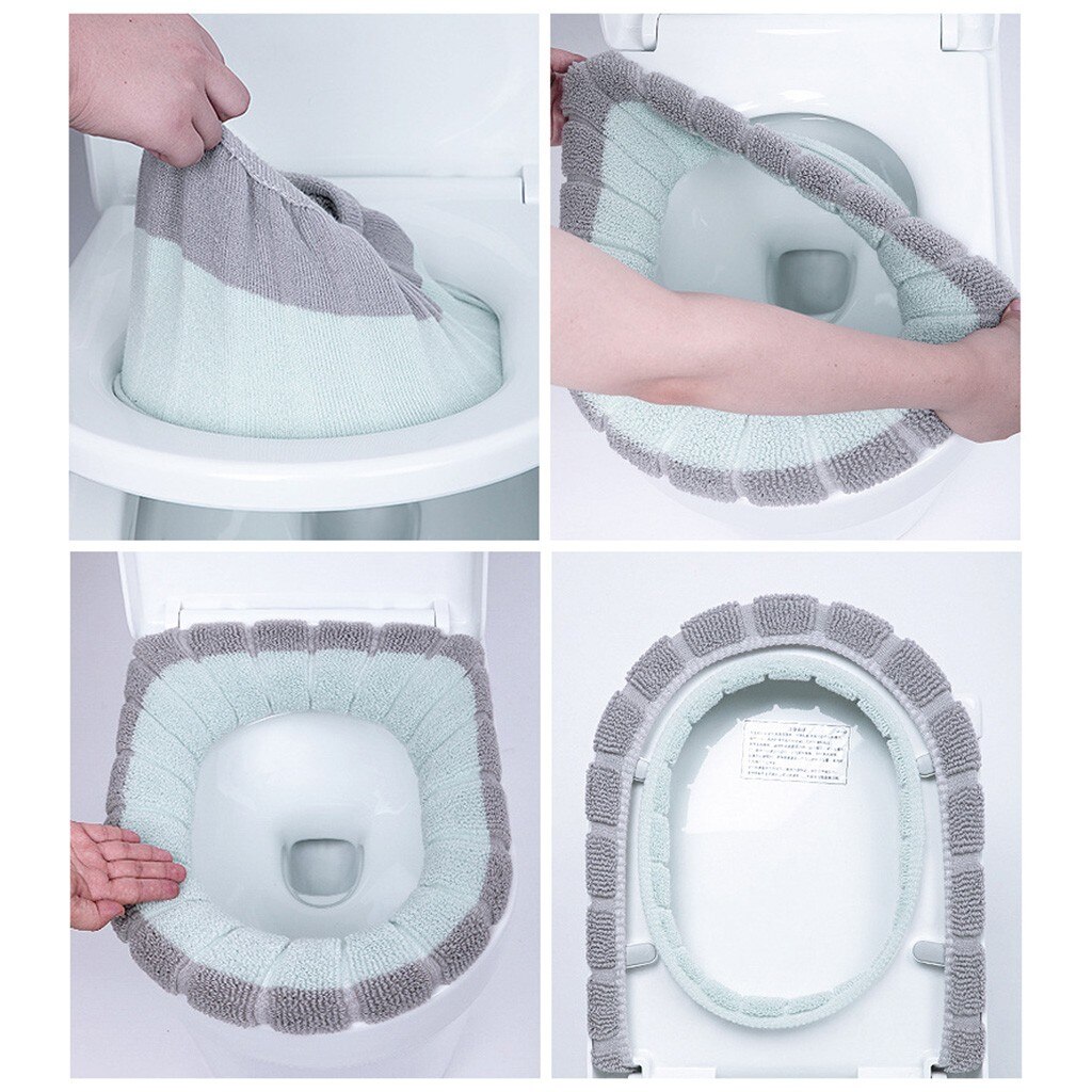 Bathroom Toilet Seat Closestool cushion Washable Soft Warmer Mat Cover Pad Cushion Toilet Seat Closestool Cover cushion